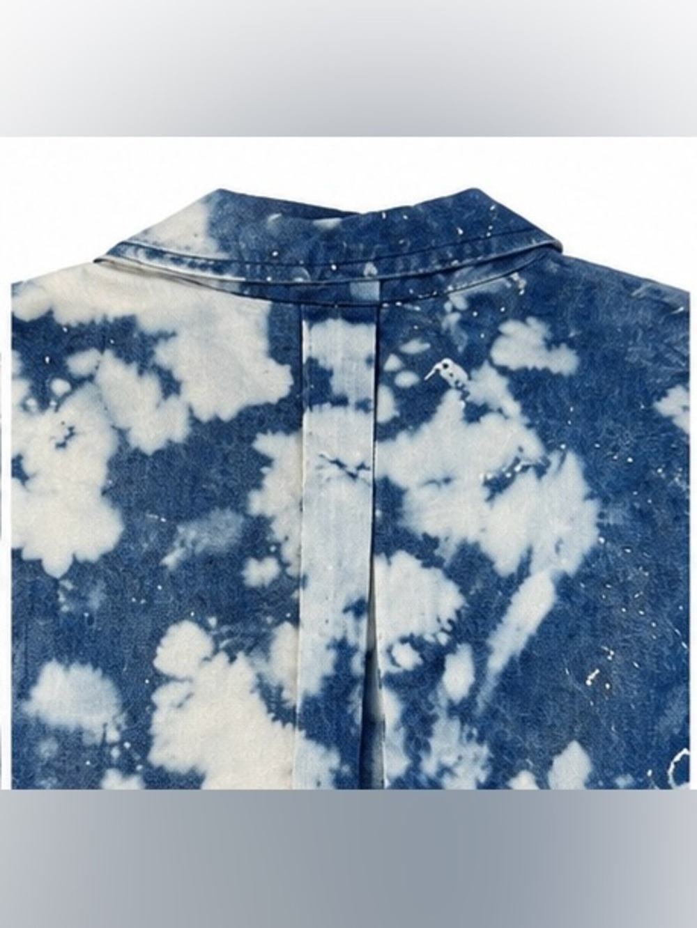 2 Haute Blue Tie Dye Sleeveless Button Down Shirt | Size L | Boho Coastal Beach - Picture 9 of 10